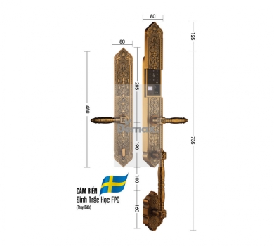 KHÓA ĐẠI SẢNH BIỆT THỰ DEMAX SL886 GB - APP WIFI