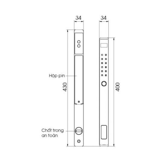 KHÓA THÔNG MINH CỬA NHÔM, SẮT, INOX DEMAX SL808 BL - APP WIFI